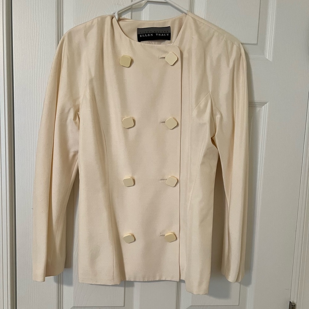 Double Buttoned silk Jacket Linda Allard for Ellen Tracy